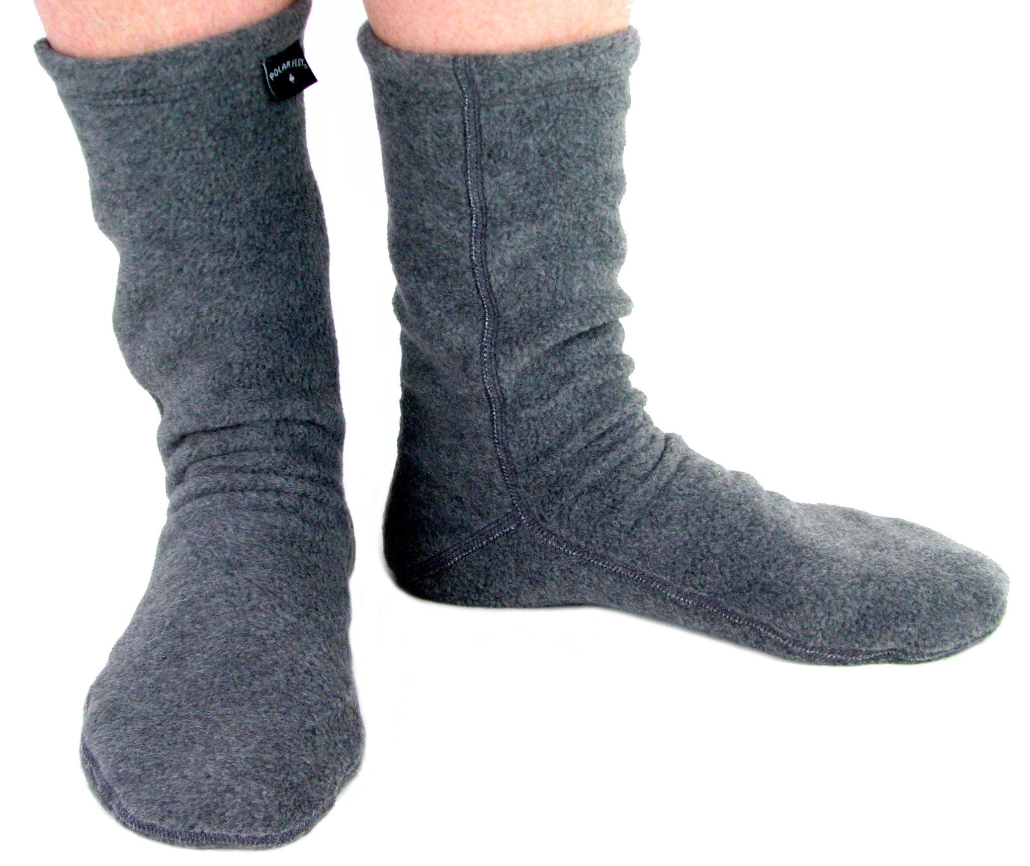 Polar Feet Nonslip Fleece Socks for Men and Women, Unisex Black S